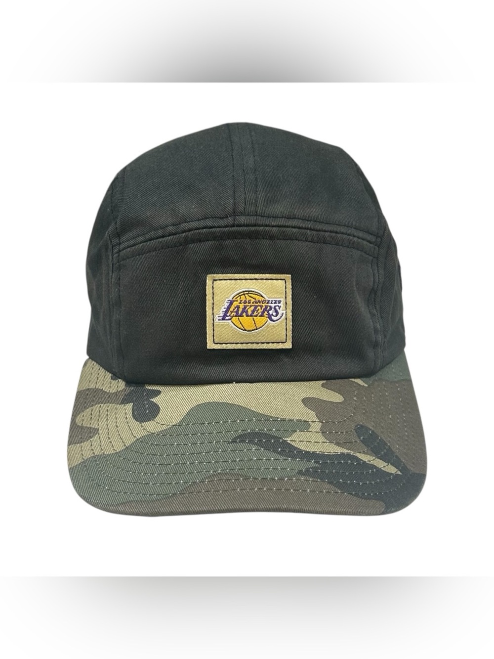 Vtg Adidas Los Angeles LA Lakers 5-panel Adult OS camper strapback Cap hat Camo
